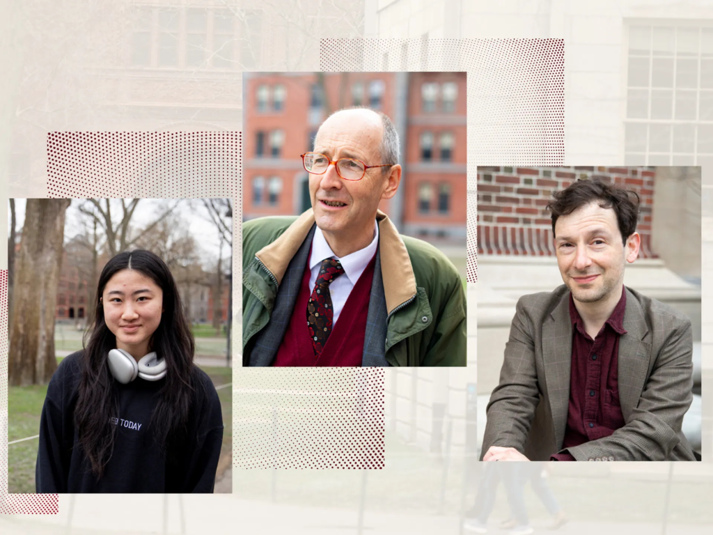 graphic of a woman and two men interviewed for the story,