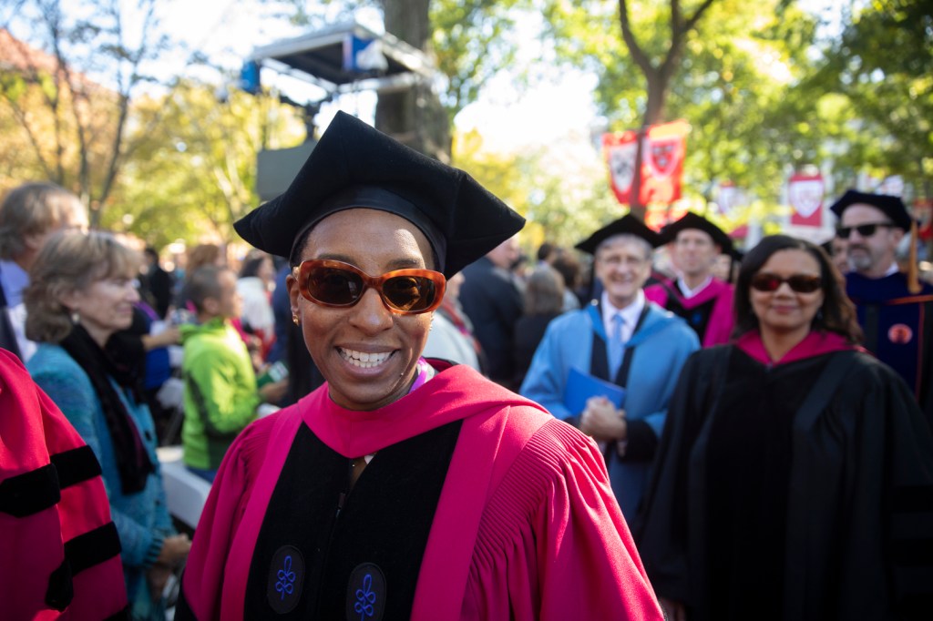 Claudine Gay in commencement attire