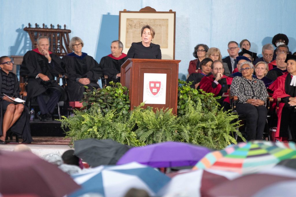 Maura Healey at a podium
