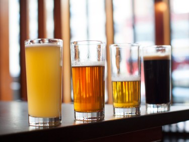 Four glasses of beer