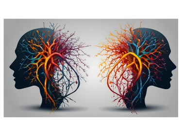 Two heads with neurons coming out of them