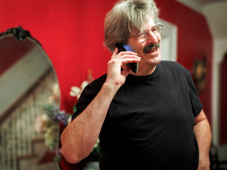 man talking on a cell phone