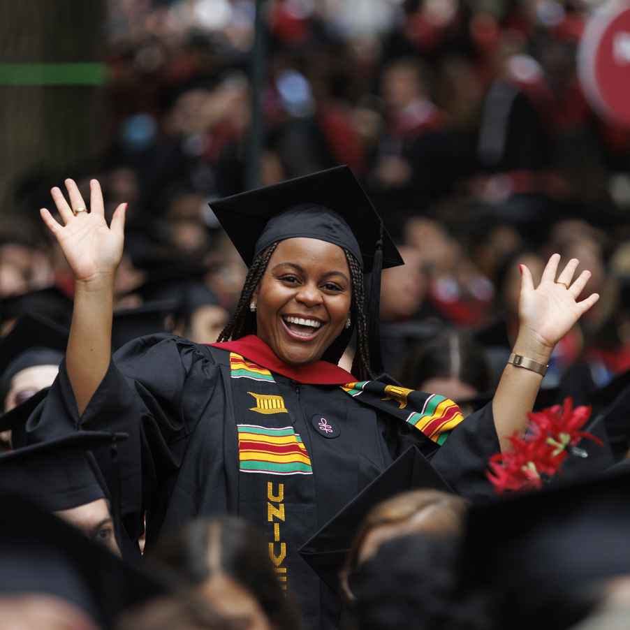 Natalie Ezem in the Commencement crowd