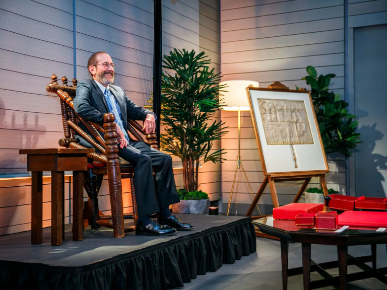 Alan Garber sitting in the Holyoke chair