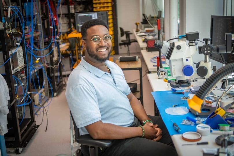 Gregory Cunningham in his lab